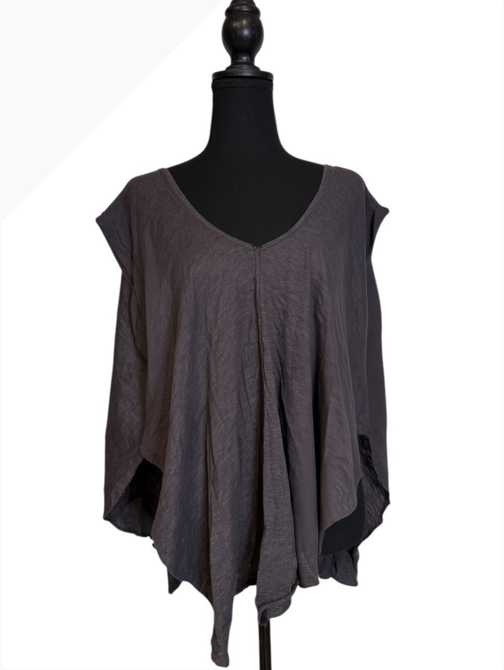 We The Free Gray Oversized Draped Hem Boho Tunic Top